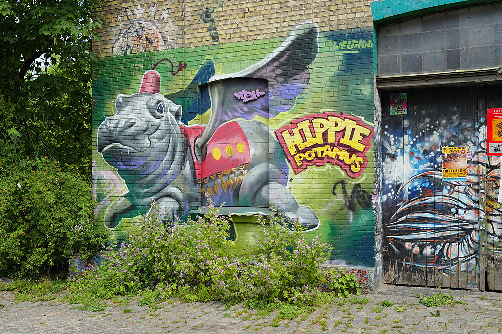 Billede af flodhest med vinger