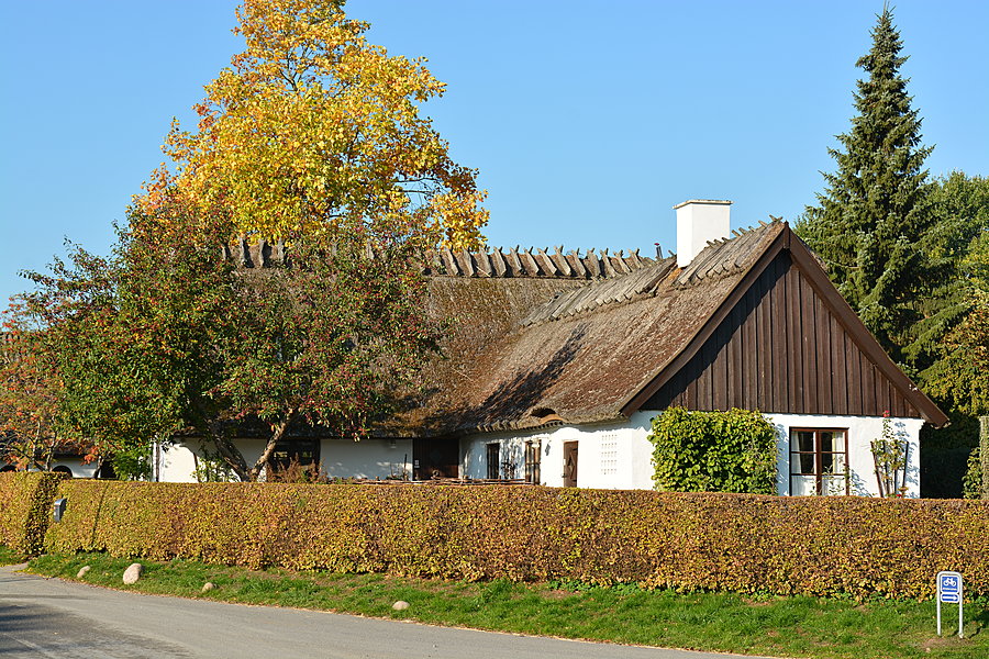 Hus med stråtag